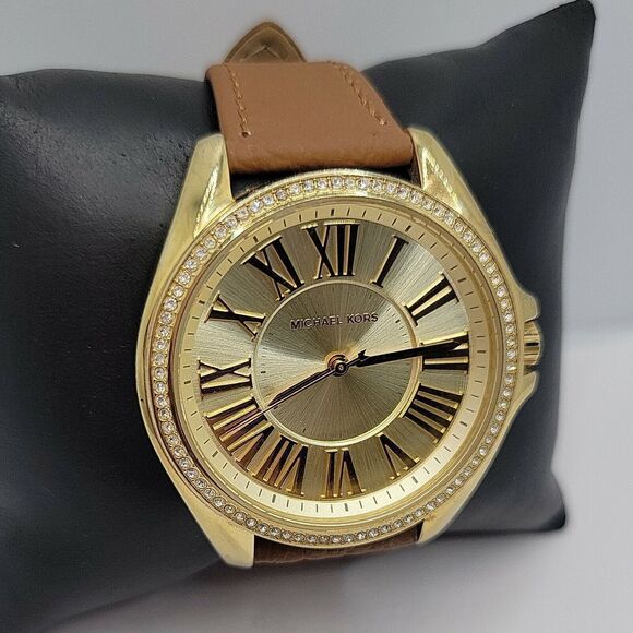 MICHAEL KORS MK2394 Women's Brown Leather Analog Dial Quartz Wrist Watch AM519 - Picture 4 of 11